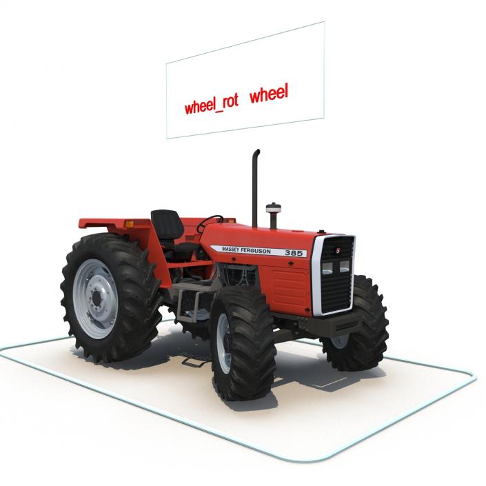 Tractor Massey Ferguson 385 Rigged 3D model