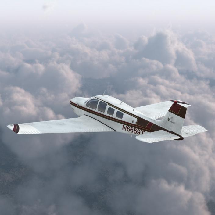 Beechcraft Bonanza 2 Rigged 3D