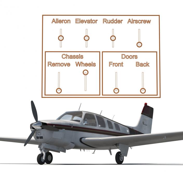 Beechcraft Bonanza 2 Rigged 3D