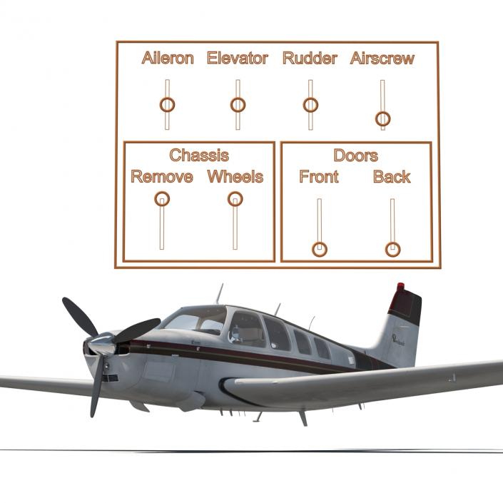 Beechcraft Bonanza 2 Rigged 3D