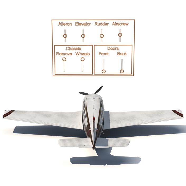 Beechcraft Bonanza 2 Rigged 3D