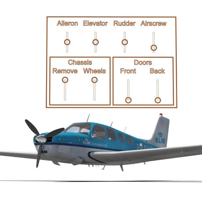 Beechcraft Bonanza 3 Rigged 3D