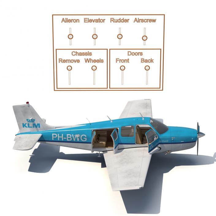 Beechcraft Bonanza 3 Rigged 3D