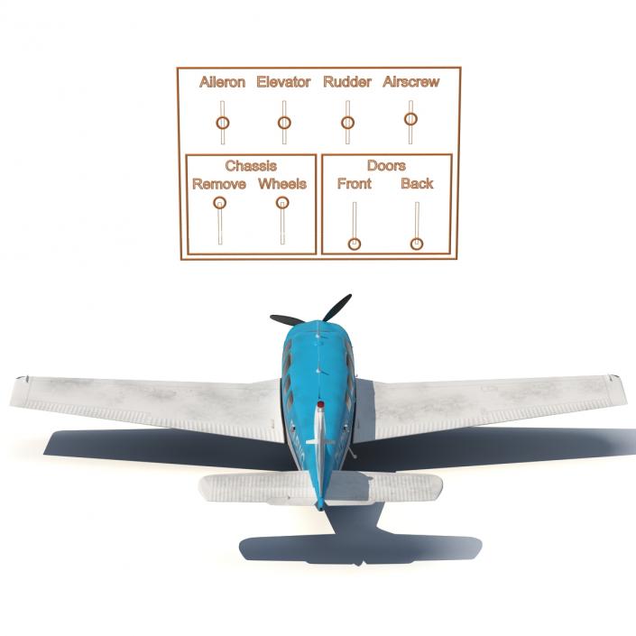 Beechcraft Bonanza 3 Rigged 3D