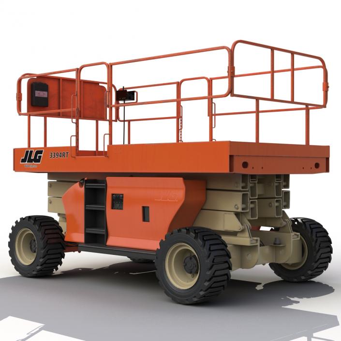 3D Engine Powered Scissor Lift JLG Rigged model