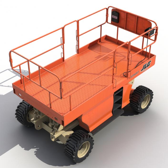 3D Engine Powered Scissor Lift JLG Rigged model