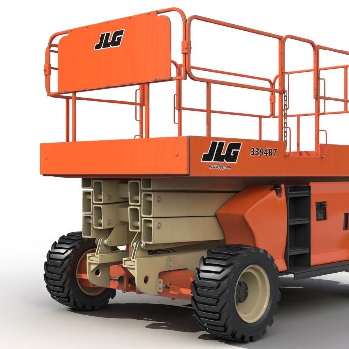 3D Engine Powered Scissor Lift JLG Rigged model