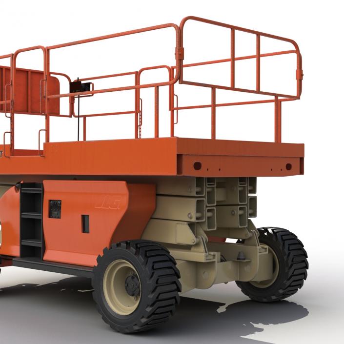 3D Engine Powered Scissor Lift JLG Rigged model