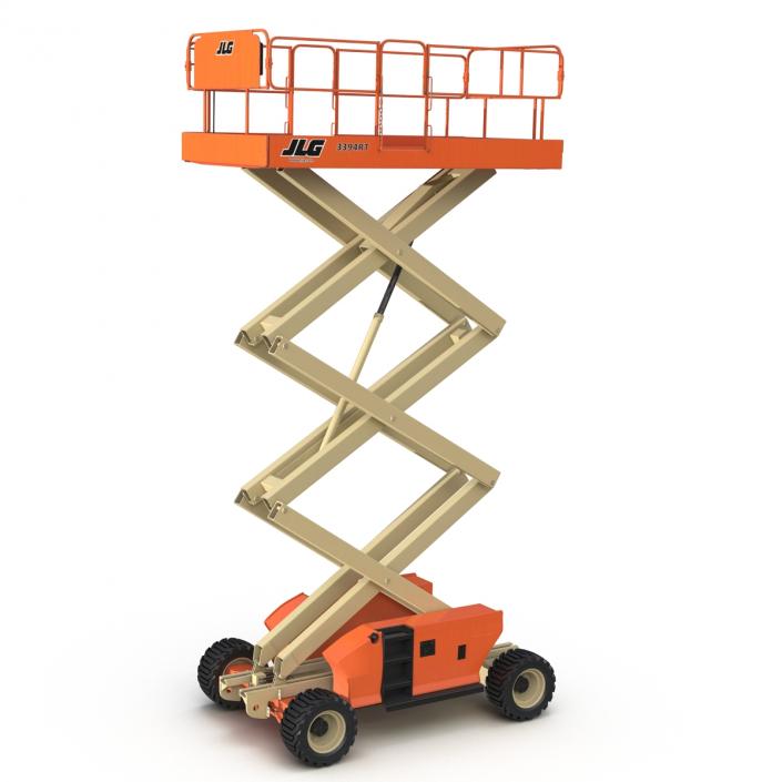 3D Engine Powered Scissor Lift JLG Rigged model