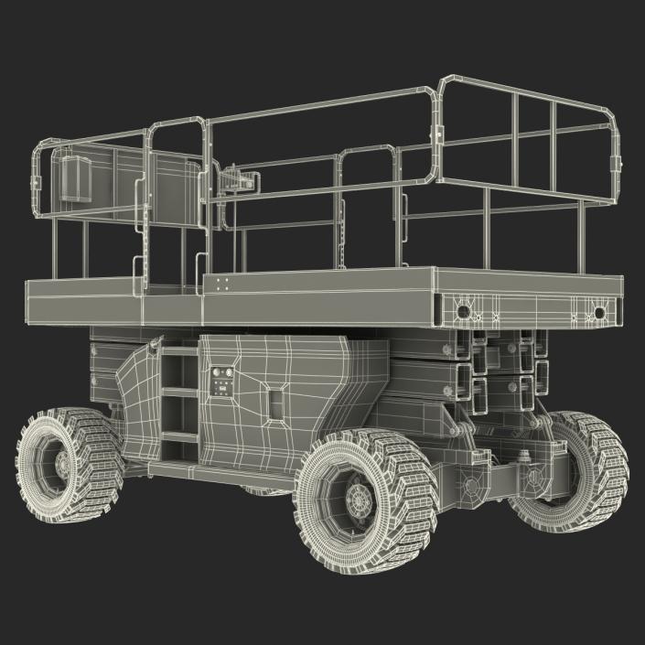 3D Engine Powered Scissor Lift JLG Rigged model