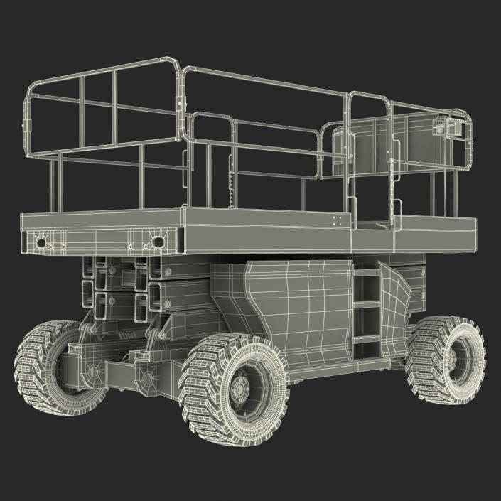 3D Engine Powered Scissor Lift JLG Rigged model