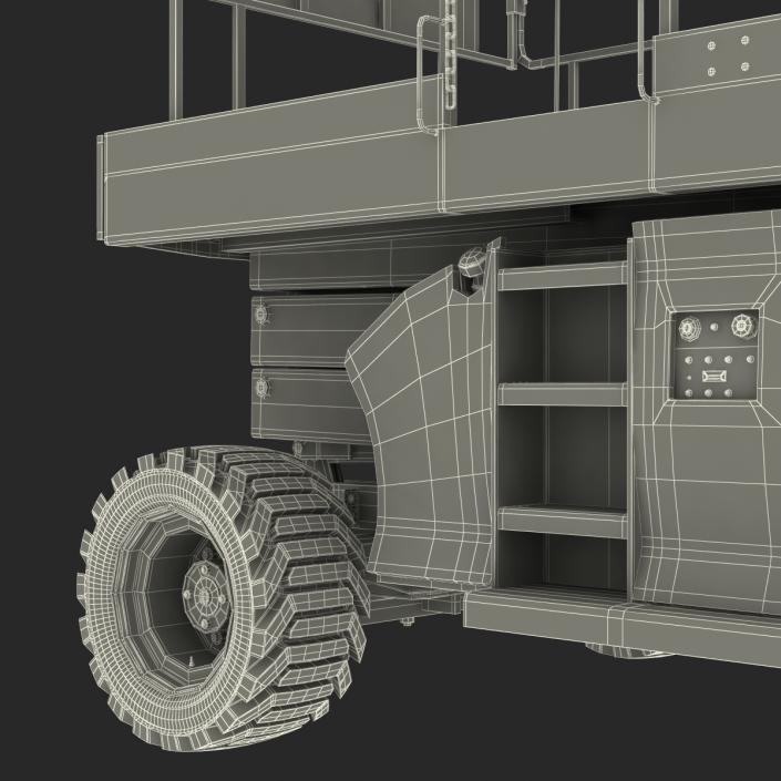 3D Engine Powered Scissor Lift JLG Rigged model