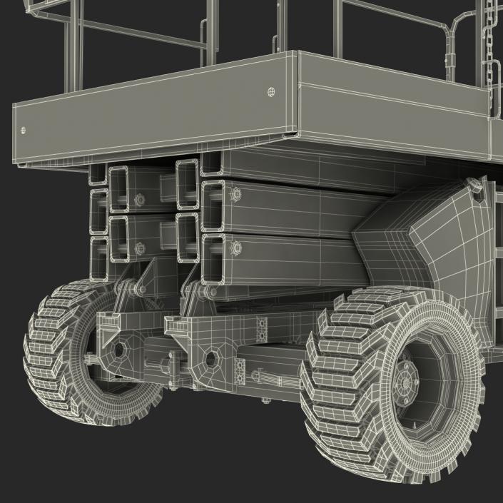 3D Engine Powered Scissor Lift JLG Rigged model