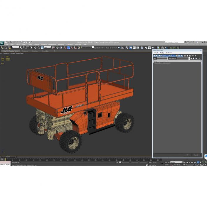 3D Engine Powered Scissor Lift JLG