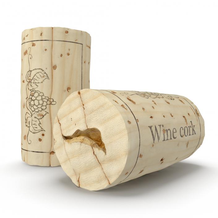 3D Used Wine Cork 2