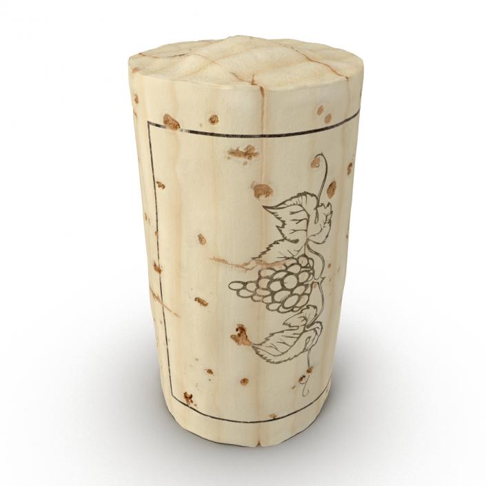 3D Used Wine Cork 2