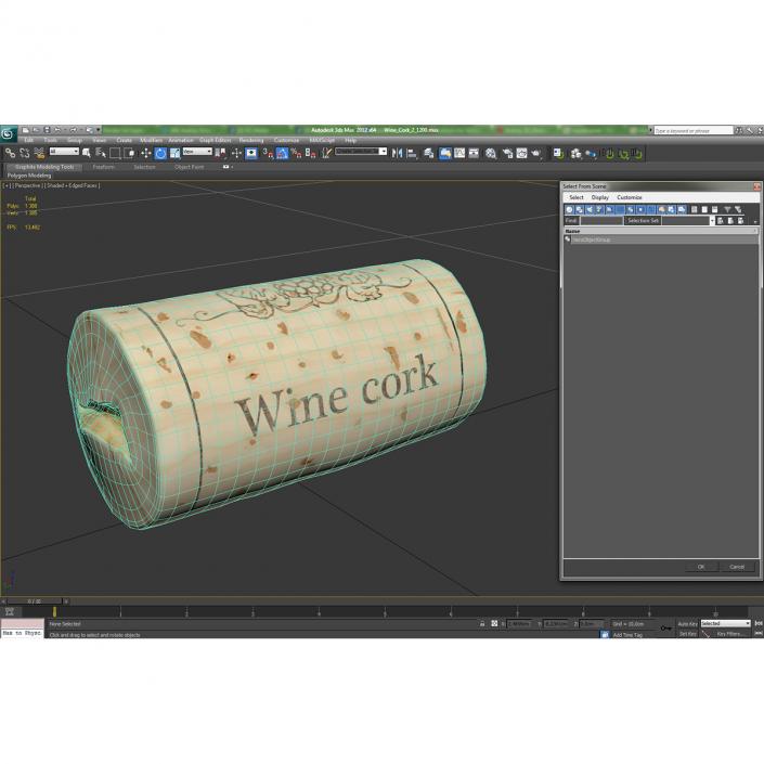 3D Used Wine Cork 2