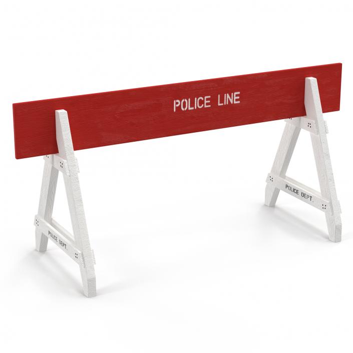 3D Police Road Wooden Barrier