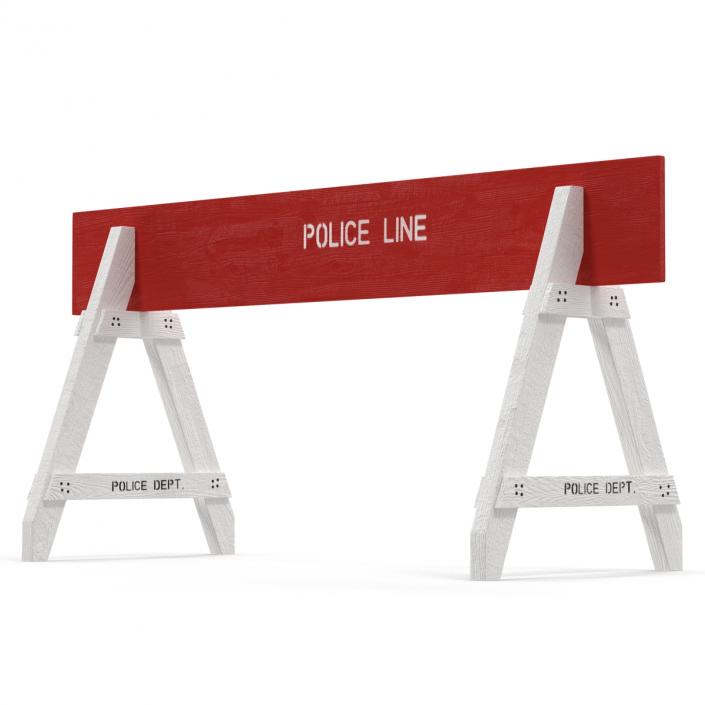 3D Police Road Wooden Barrier