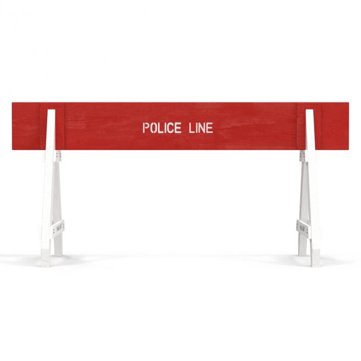 3D Police Road Wooden Barrier