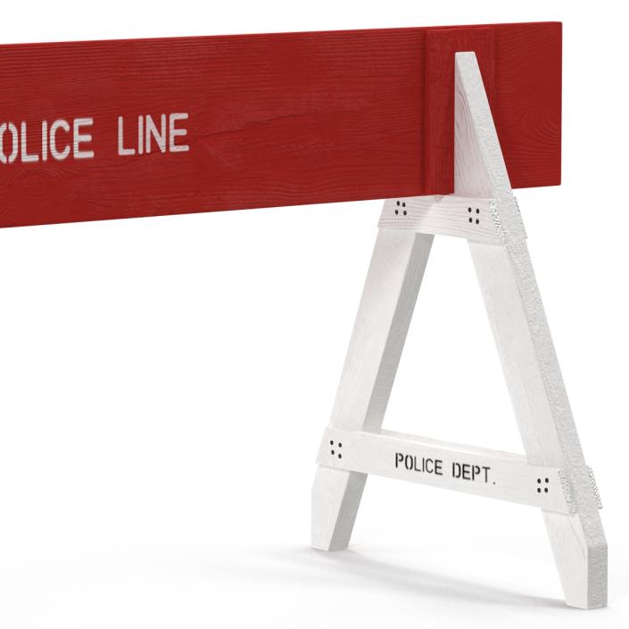 3D Police Road Wooden Barrier