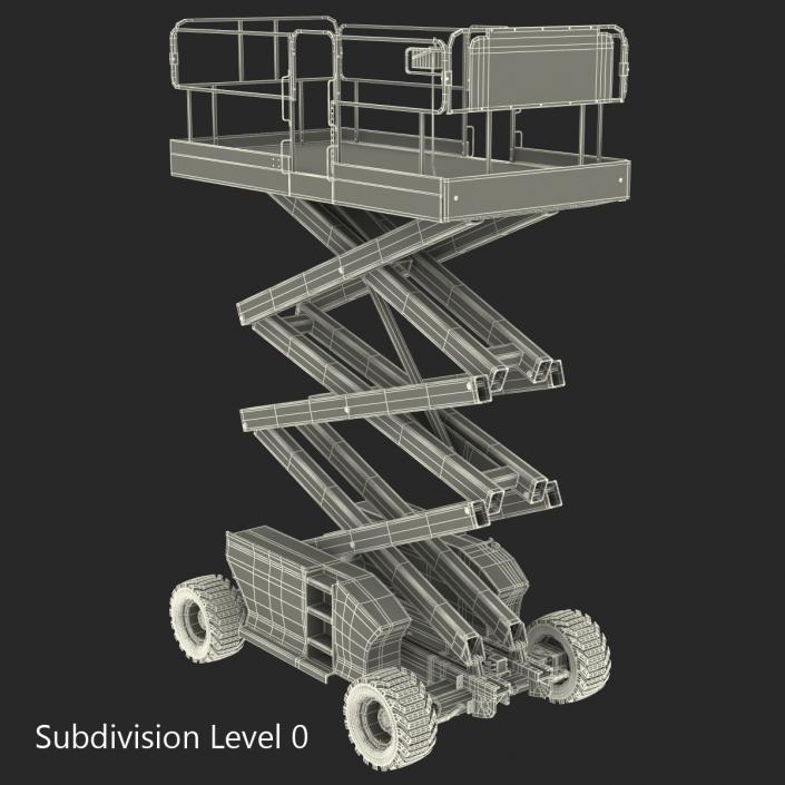 3D Engine Powered Scissor Lift JLG 2 model