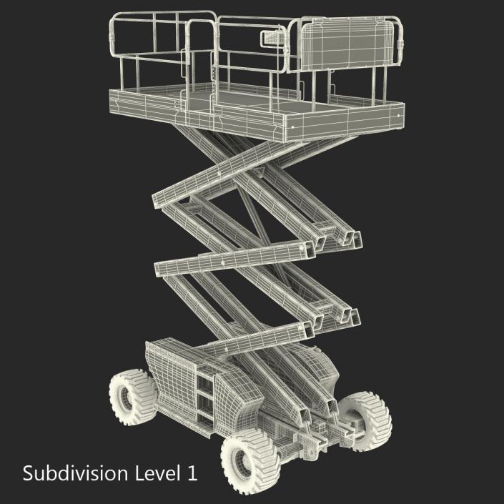 3D Engine Powered Scissor Lift JLG 2 model