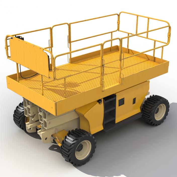 Engine Powered Scissor Lift Generic Rigged 3D