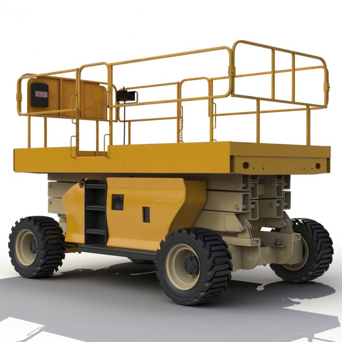 Engine Powered Scissor Lift Generic Rigged 3D