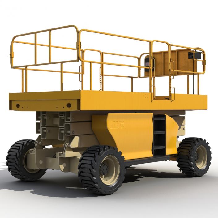 Engine Powered Scissor Lift Generic Rigged 3D