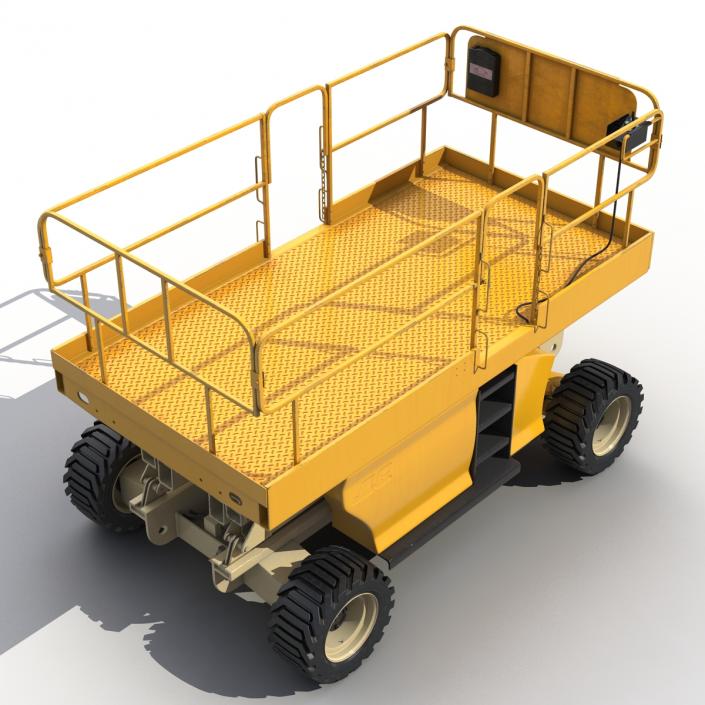 Engine Powered Scissor Lift Generic Rigged 3D