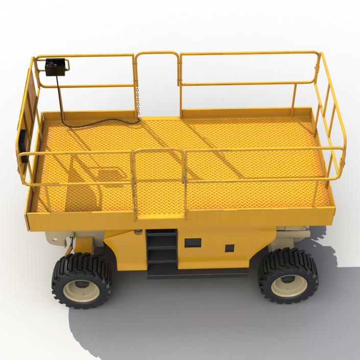 Engine Powered Scissor Lift Generic Rigged 3D