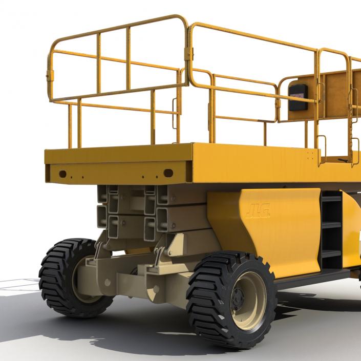 Engine Powered Scissor Lift Generic Rigged 3D