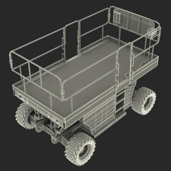 Engine Powered Scissor Lift Generic Rigged 3D