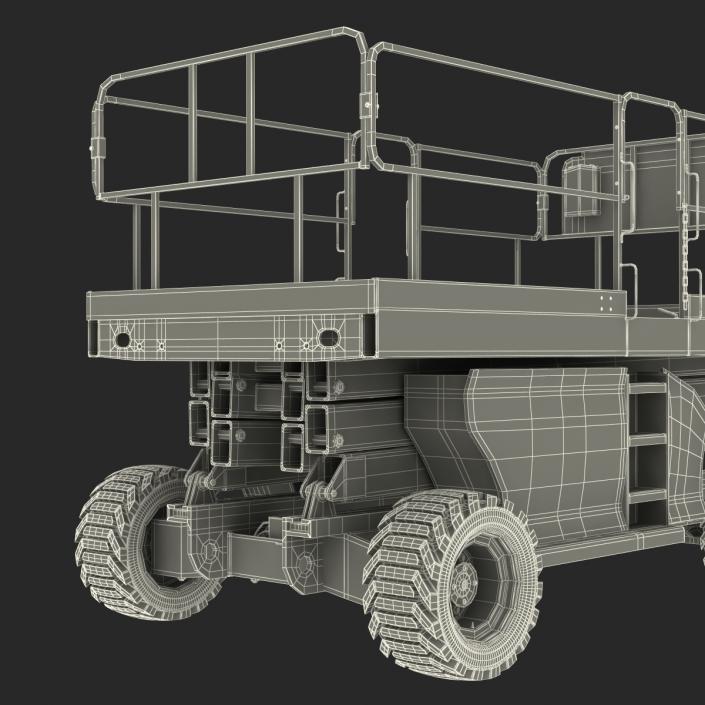 Engine Powered Scissor Lift Generic Rigged 3D