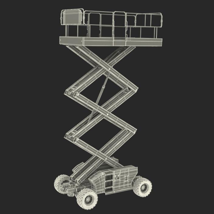 Engine Powered Scissor Lift Generic Rigged 3D