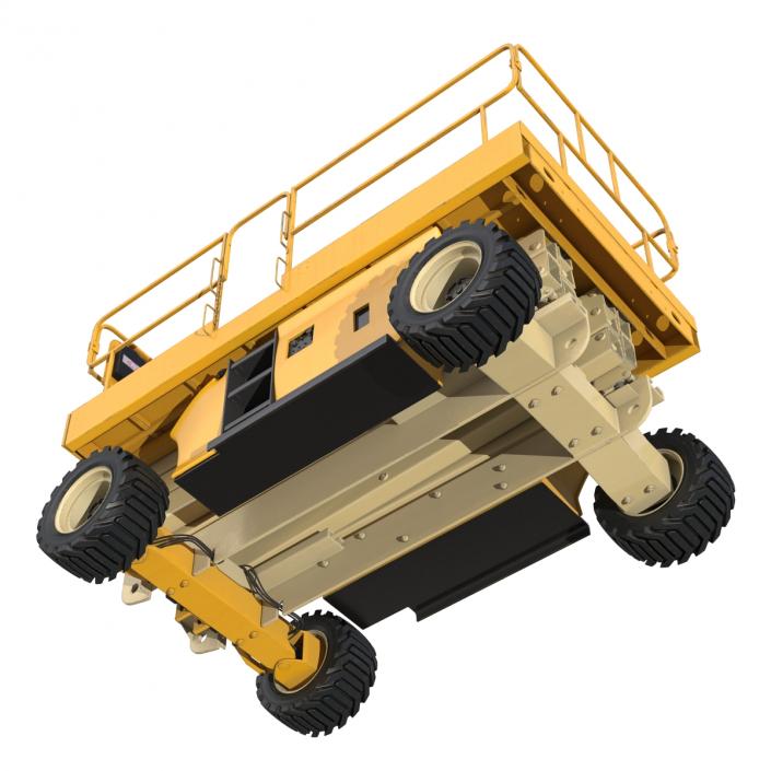 Engine Powered Scissor Lift Generic Rigged 3D