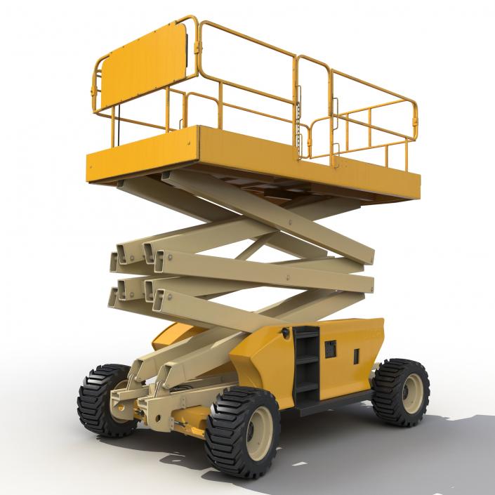 Engine Powered Scissor Lift Generic Rigged 3D