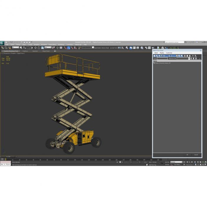 Engine Powered Scissor Lift Generic 2 3D