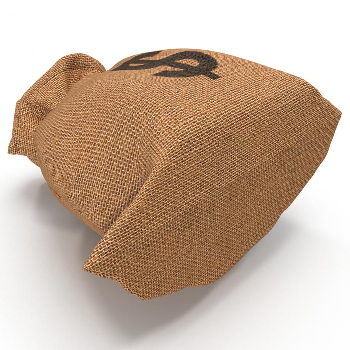 3D Money Bag 2 Dollar model