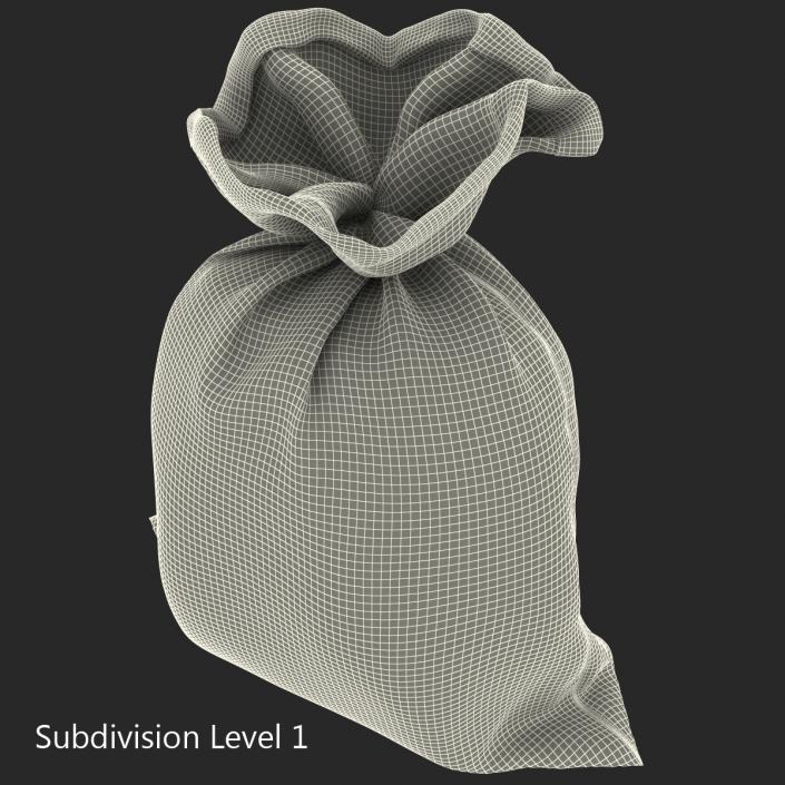 3D Money Bag 2 Dollar model