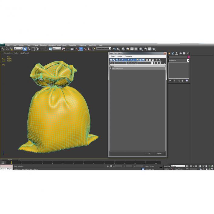 3D Money Bag 2 Dollar model