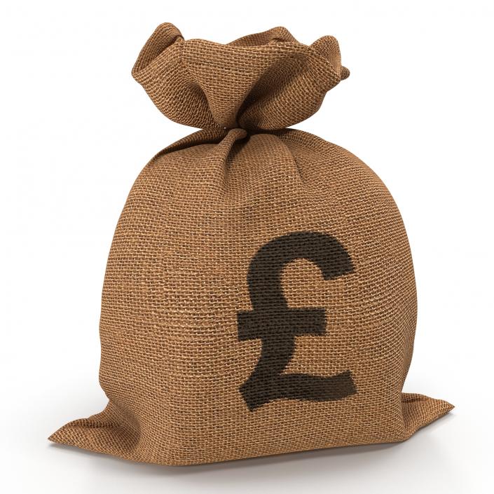 Money Bag 2 Pound 3D