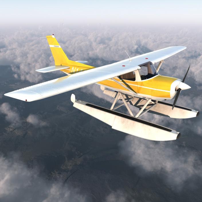 3D Cessna 150 Seaplane 3