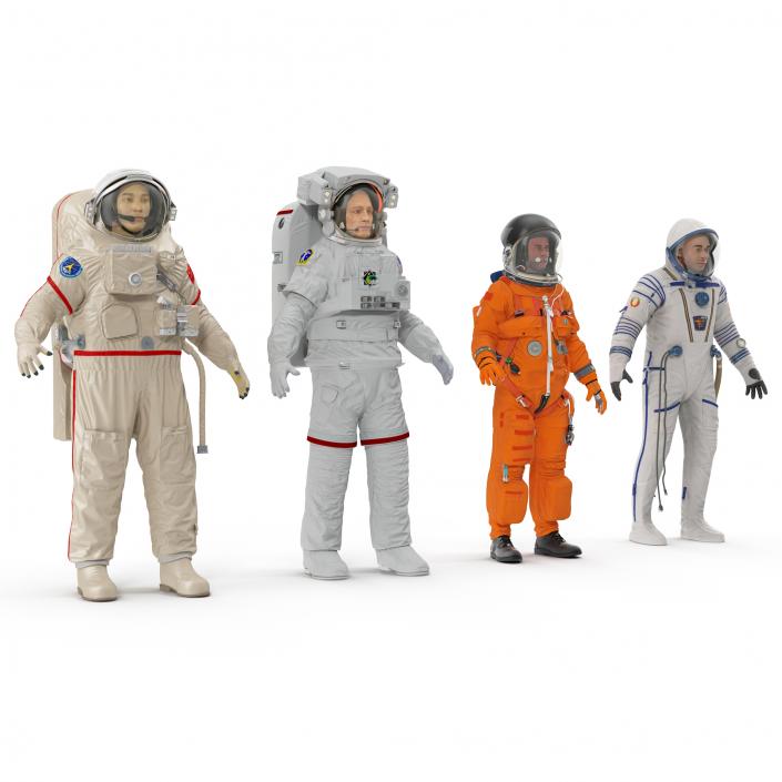 3D Rigged Astronauts Collection model