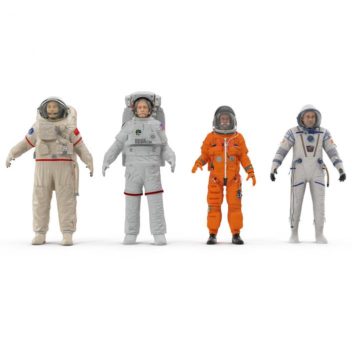 3D Rigged Astronauts Collection model