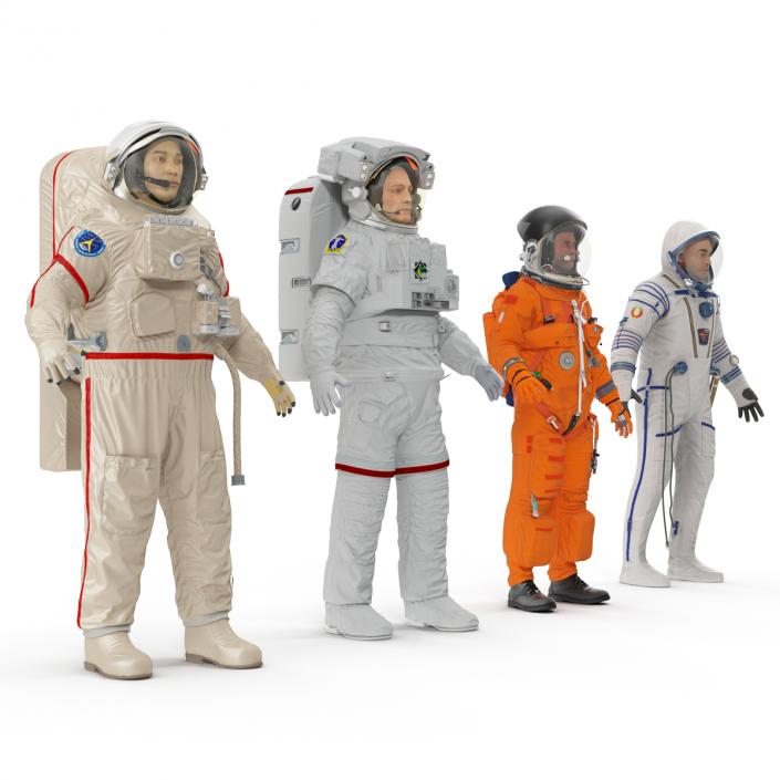 3D Rigged Astronauts Collection model