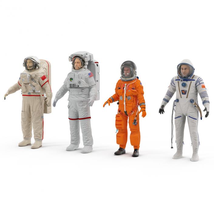 3D Rigged Astronauts Collection model