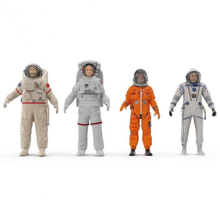 3D Rigged Astronauts Collection model