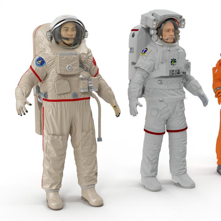 3D Rigged Astronauts Collection model